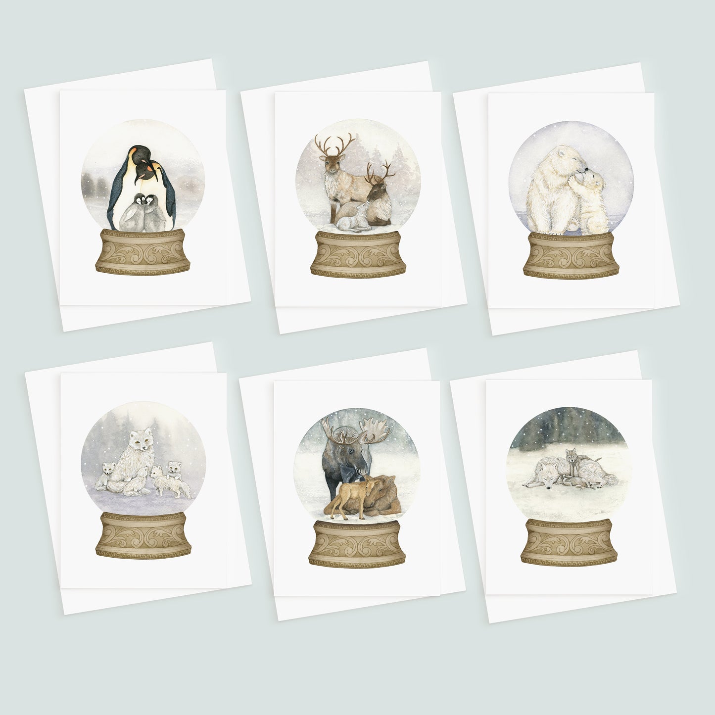 Set of 6 Christmas Cards - Young by Design