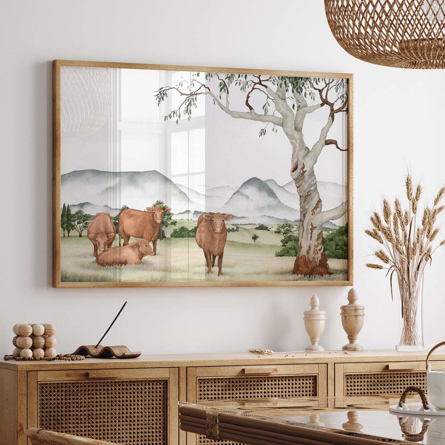 'Gentle Grazing' - Countryside Landscape Fine Art Print - Young by Design
