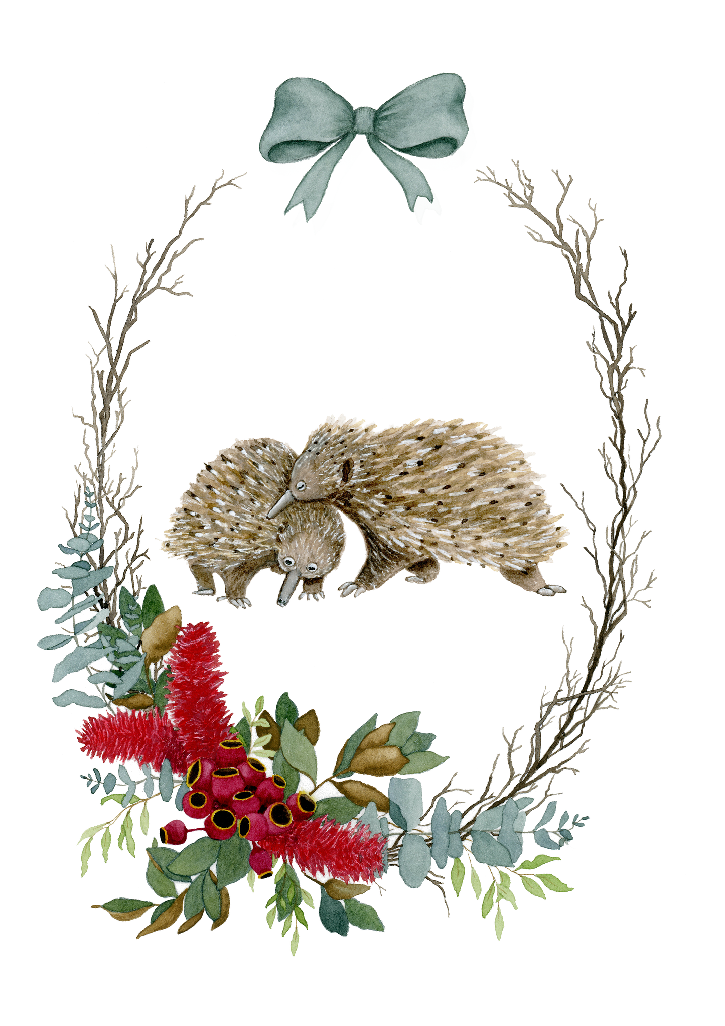 Set of 6 - Aussie Snuggles Blank Christmas Card Set - Young by Design