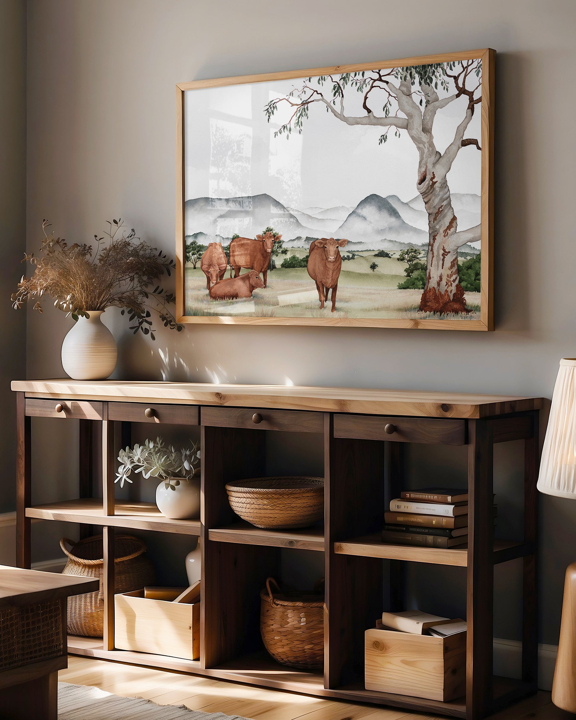 'Gentle Grazing' - Countryside Landscape Fine Art Print - Young by Design
