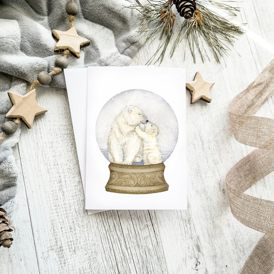 Polar Bear Family Christmas Greetings Card - Young by Design