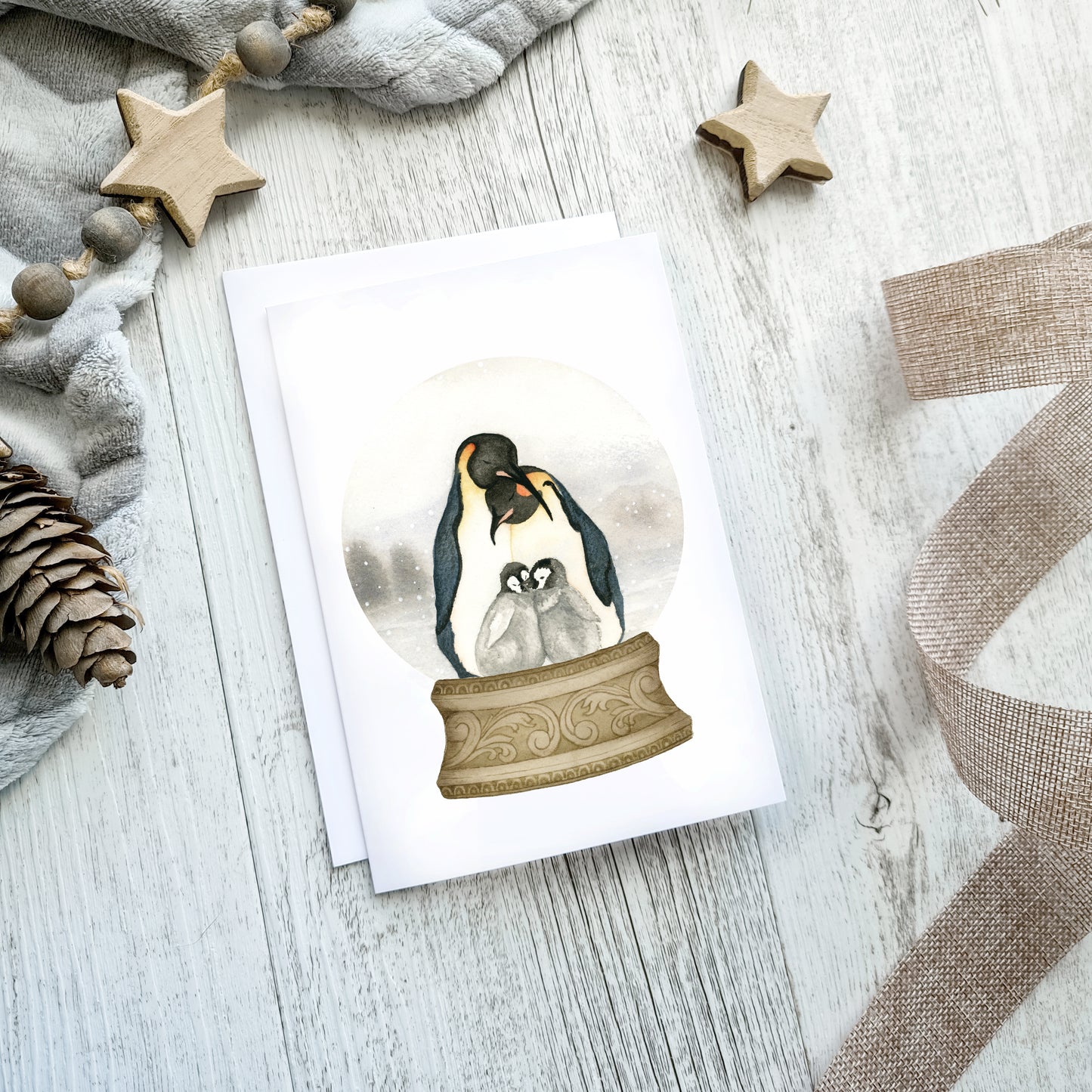 Penguin Family Christmas Greetings Card - Young by Design