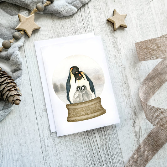 Penguin Family Christmas Greetings Card - Young by Design