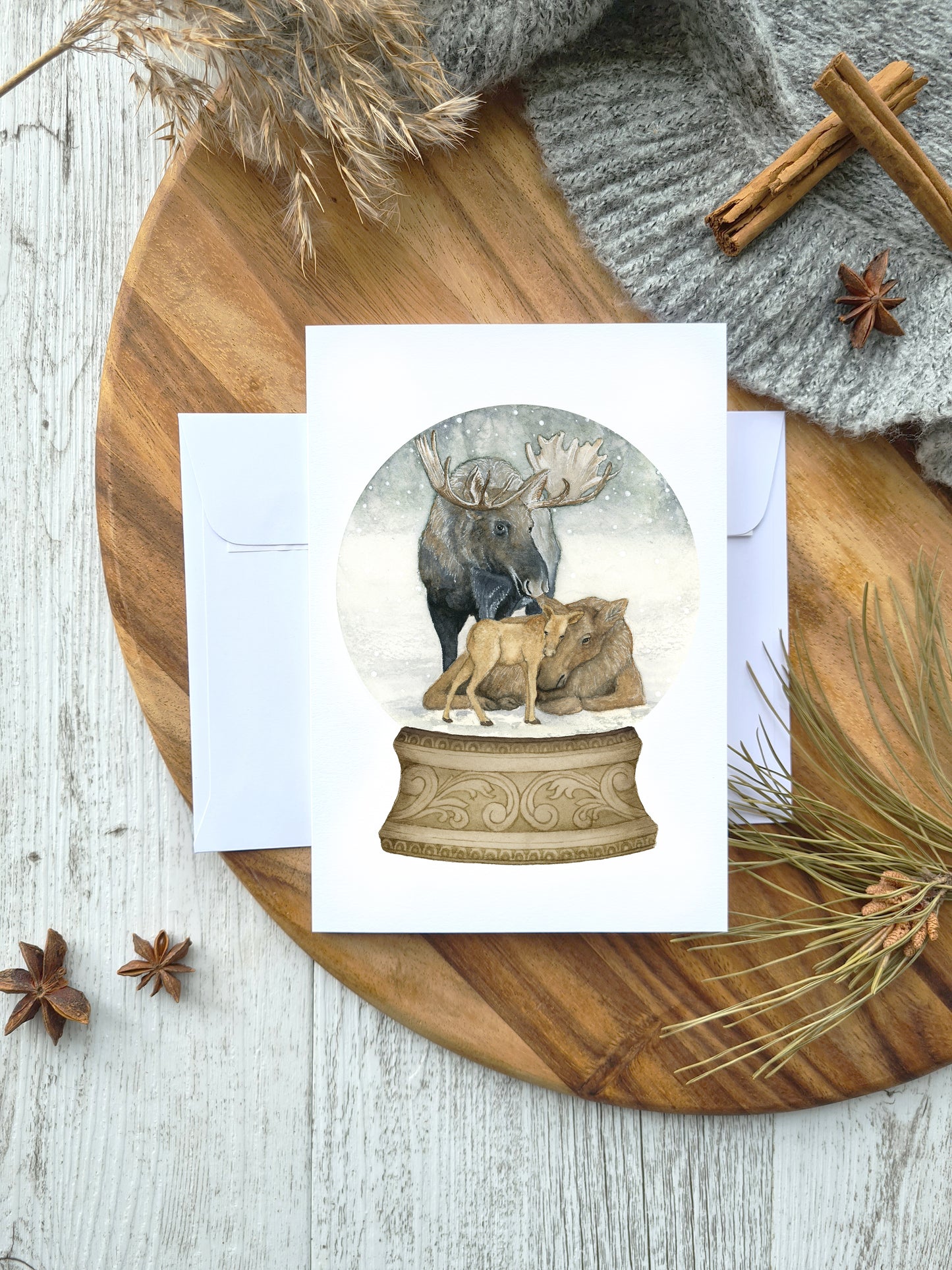 Moose Family Christmas Greetings Card - Young by Design