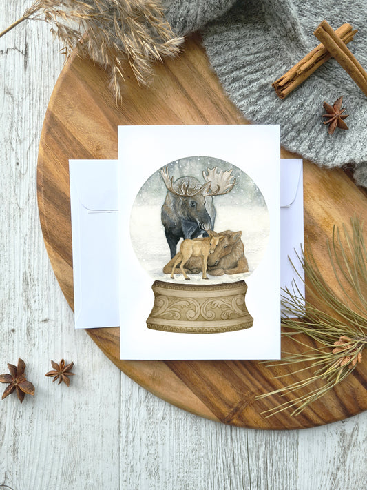 Moose Family Christmas Greetings Card - Young by Design