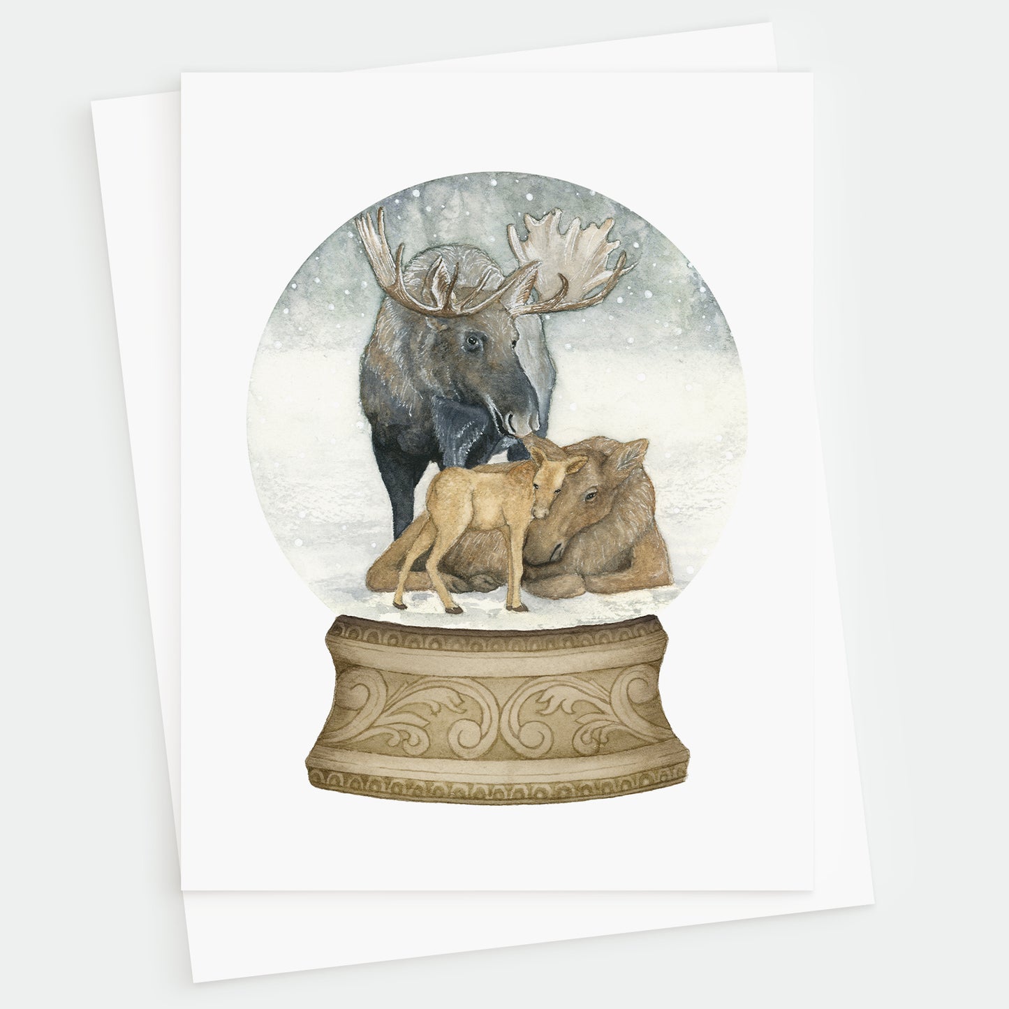 Moose Family Christmas Greeting Card - Young by Design
