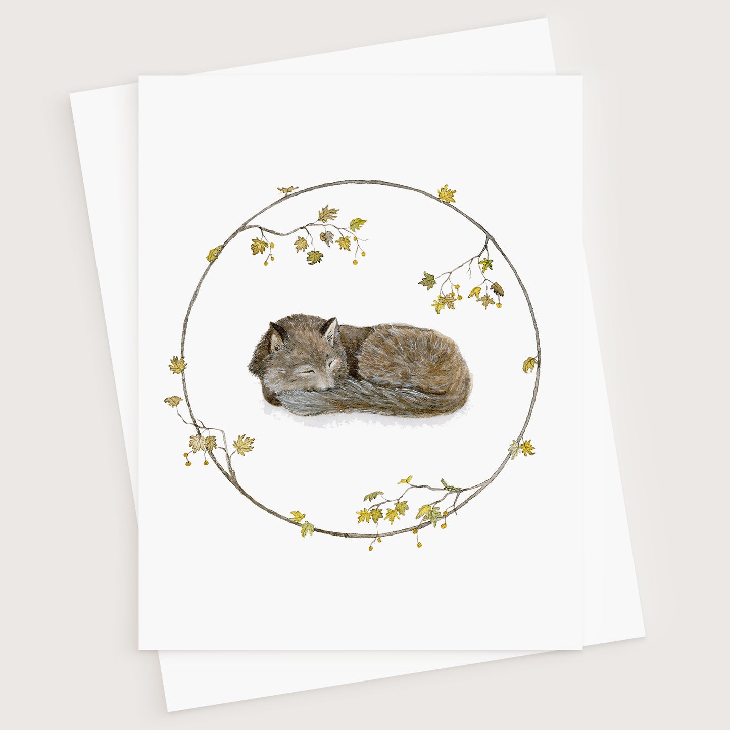 Sleeping Wolf Greeting Card - Young by Design
