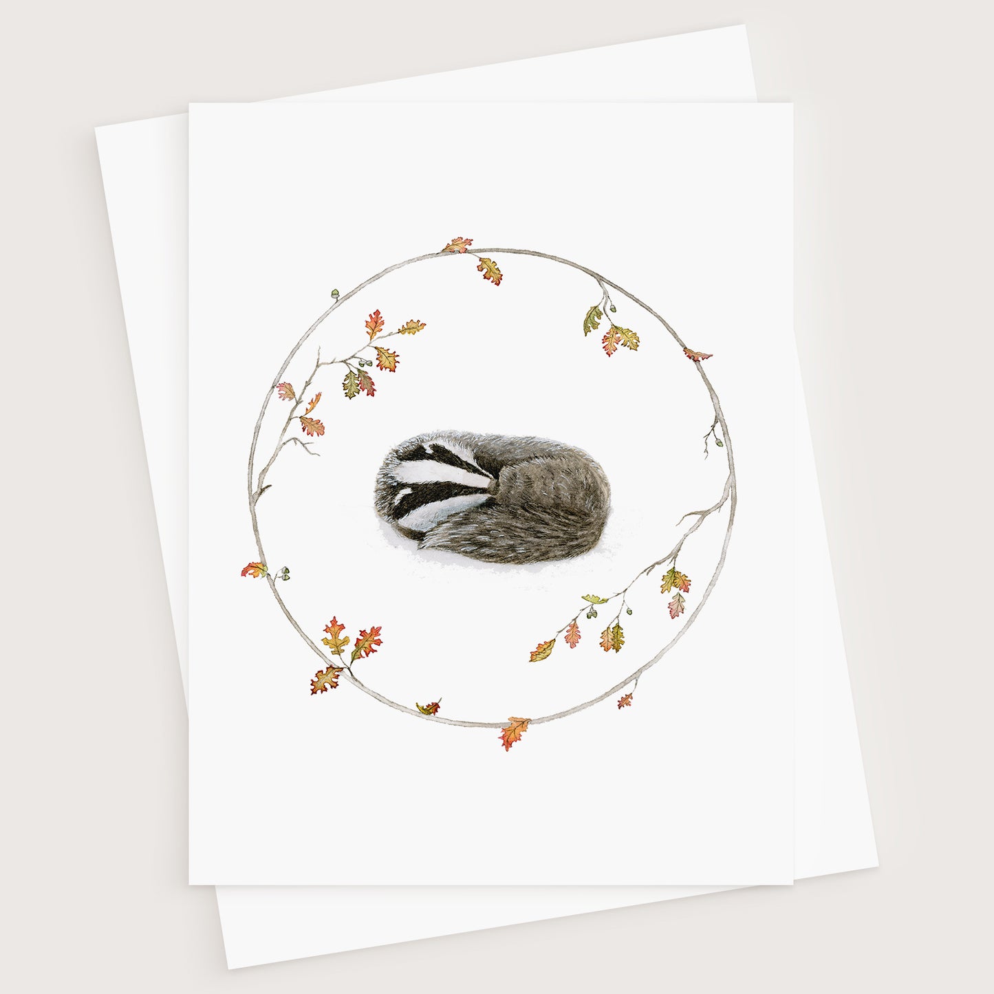 Sleeping Badger Greeting Card - Young by Design