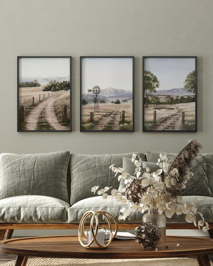 Set of 3 Australian Outback Landscapes