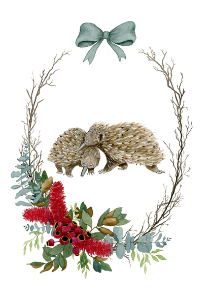 Set of 6 - Aussie Snuggles Blank Christmas Card Set - Young by Design