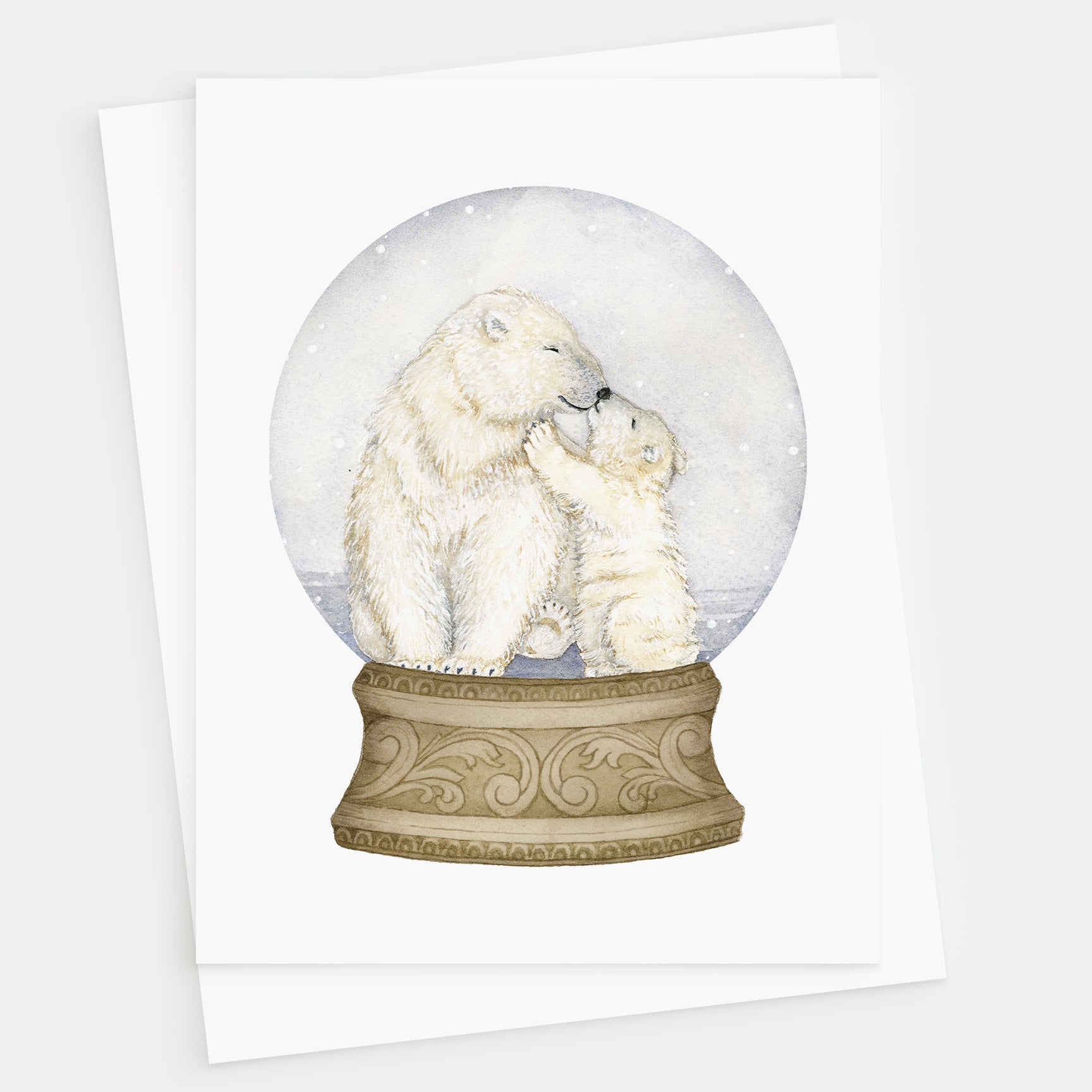 Polar Bear Family Christmas Greeting Card - Young by Design