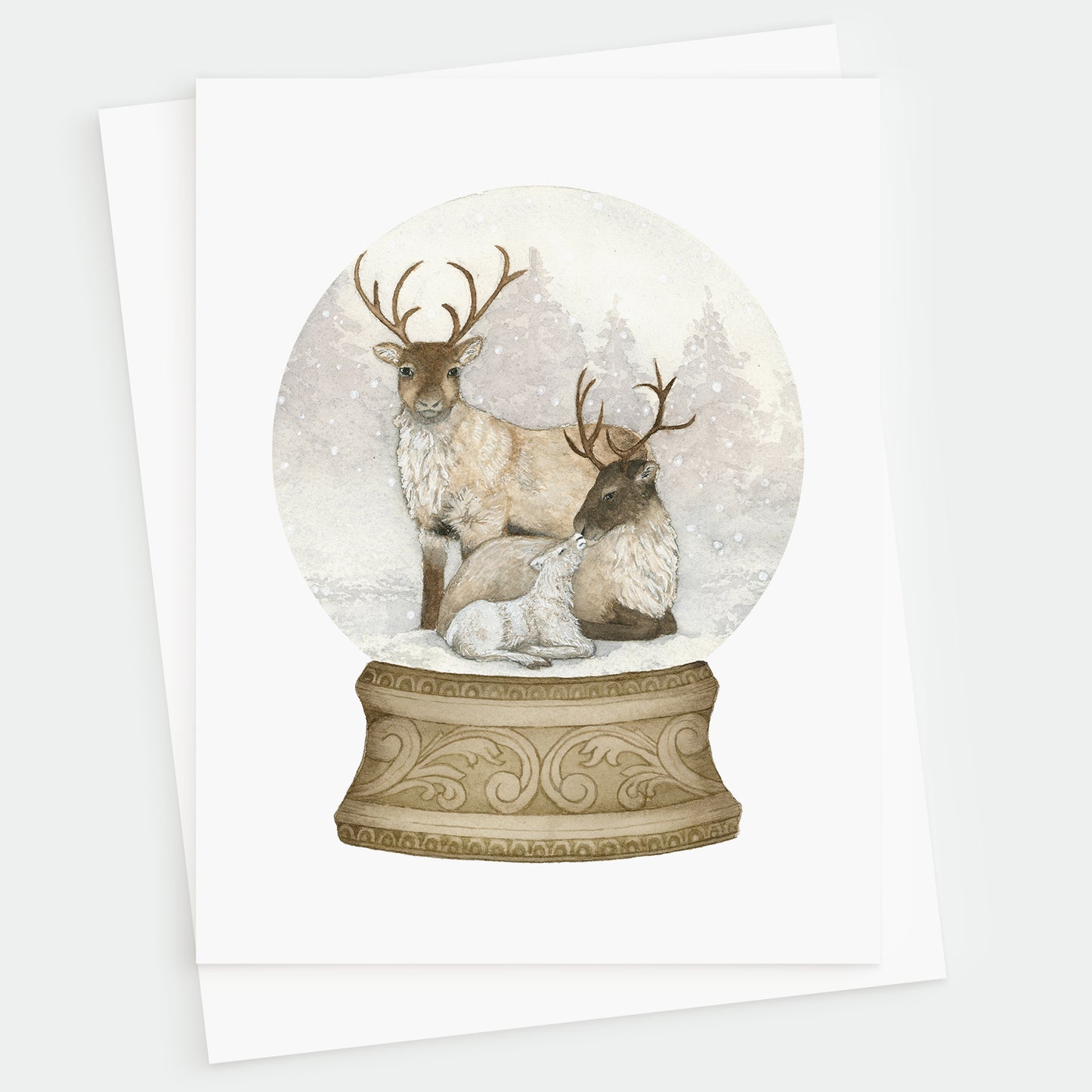 Reindeer Family Christmas Greetings Card - Young by Design