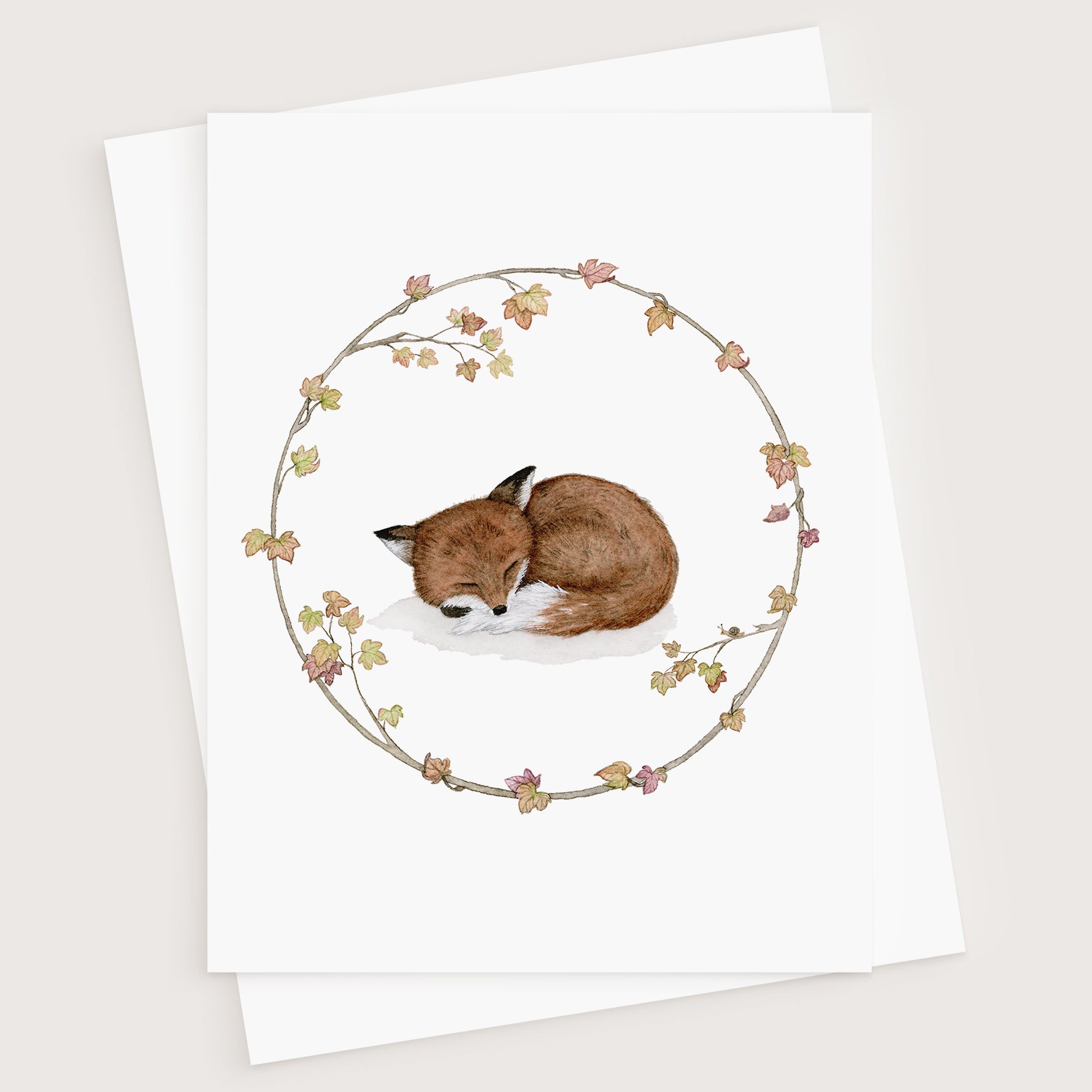 Sleeping Fox Greeting Card - Young by Design